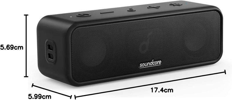 Soundcore 3 Bluetooth Lautsprecher, Stereo-Sound, Audiotreiber mit Titan-Membran, PartyCast, BassUp,