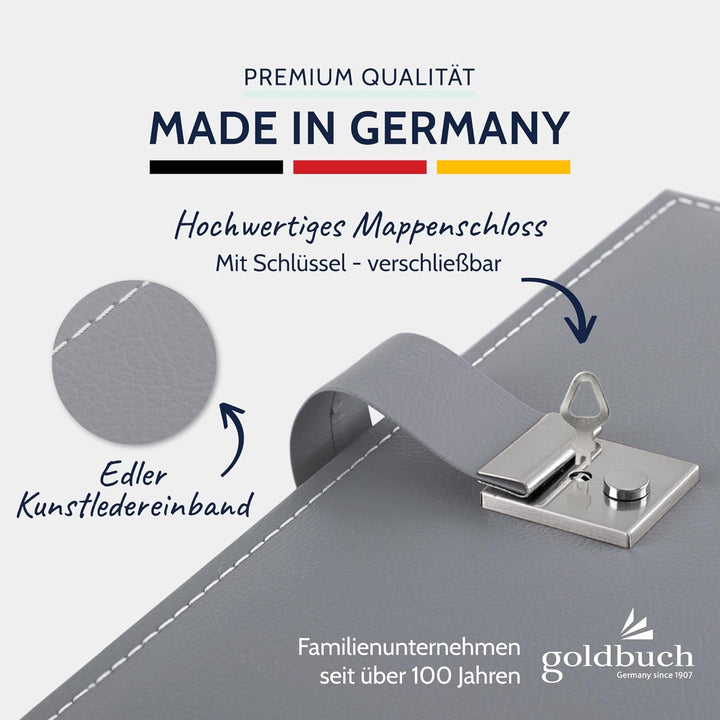 goldbuch 53809 Dokumentenmappe Cezanne für DIN A4 Unterlagen, Ringbuchmappe inklusive 5 Sichthüllen,