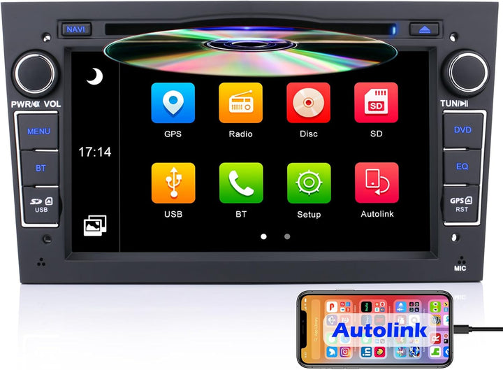 7 Zoll 2 Din Autolink Autoradio DVD CD Player GPS Navigation FM AM Radio Bluetooth USB SD Für Opel A
