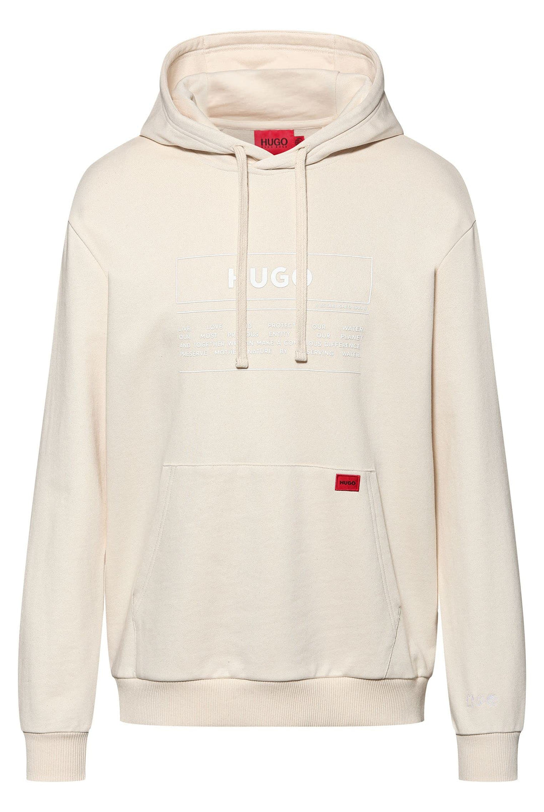 HUGO Herren Debster Relaxed-Fit Hoodie aus Bio-Baumwolle mit Manifesto-Logo Hellbeige XXL