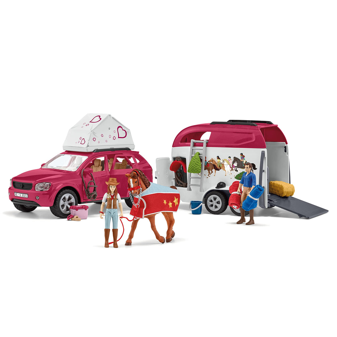 schleich 42535 Abenteuer mit Auto und Pferdeanhänger, für Kinder ab 5-12 Jahren, HORSE CLUB - Spiels