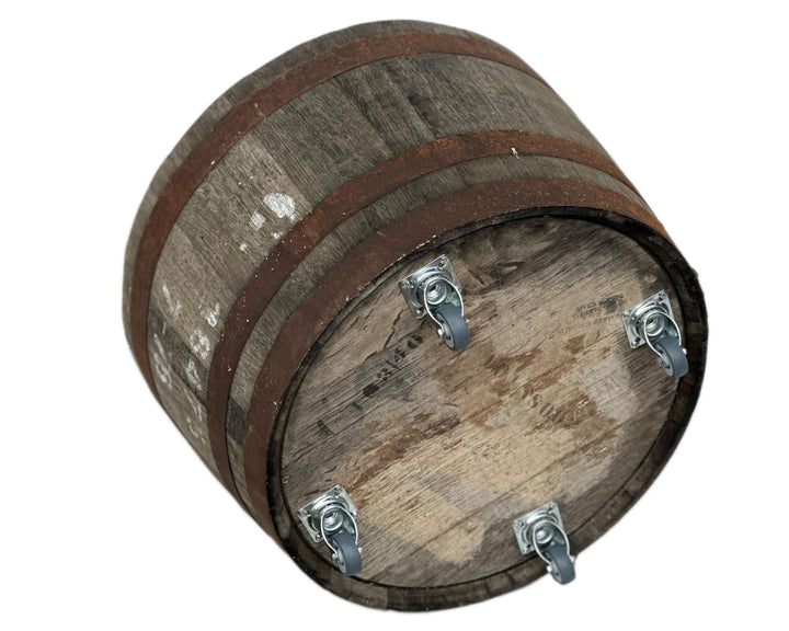 Halbes Fass aus einem originalen schottischen Whiskyfass (Natur - mit Rollen)