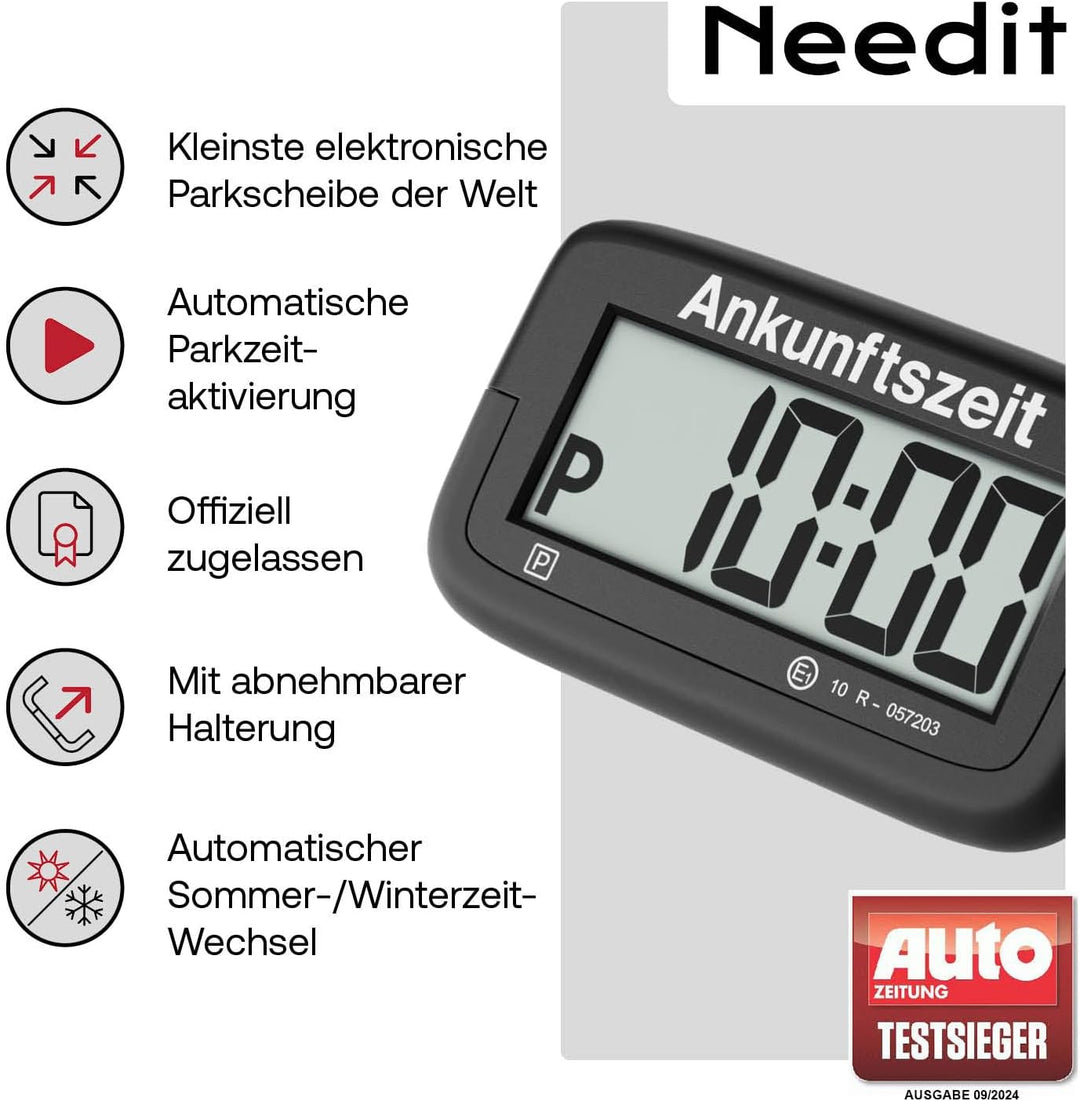 Needit elektronische Parkscheibe Park Micro I die weltweit dünnste automatische Parkscheibe mit KBA-