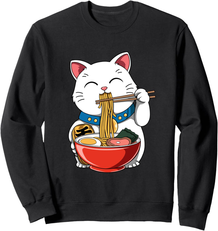 Kawaii Anime Ramen Glückskatze Otaku Sweatshirt
