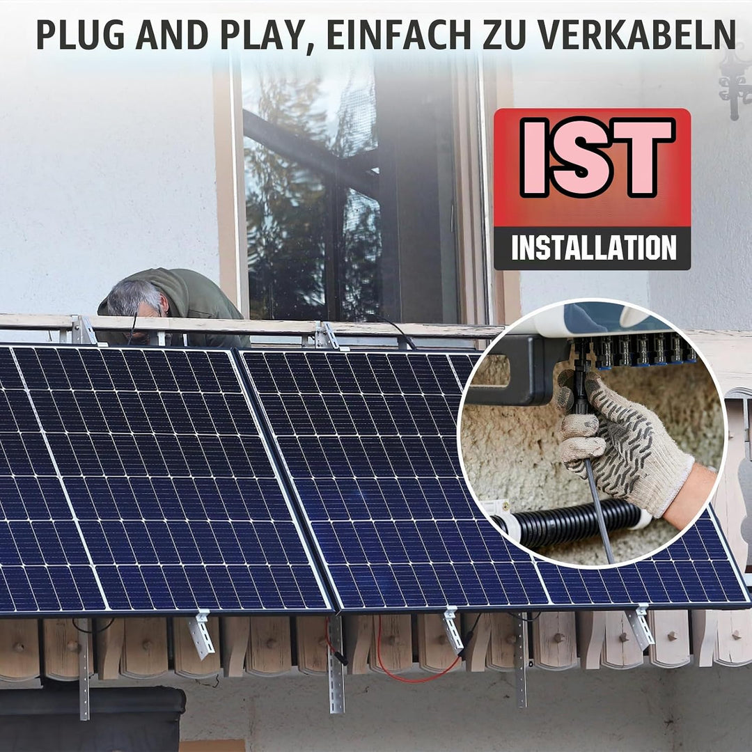 ECO-WORTHY Solarkabel 4mm² mit Solarstecker,2x5m Solarkabel Verlängerungskabel, PV Kabel Solarleitun