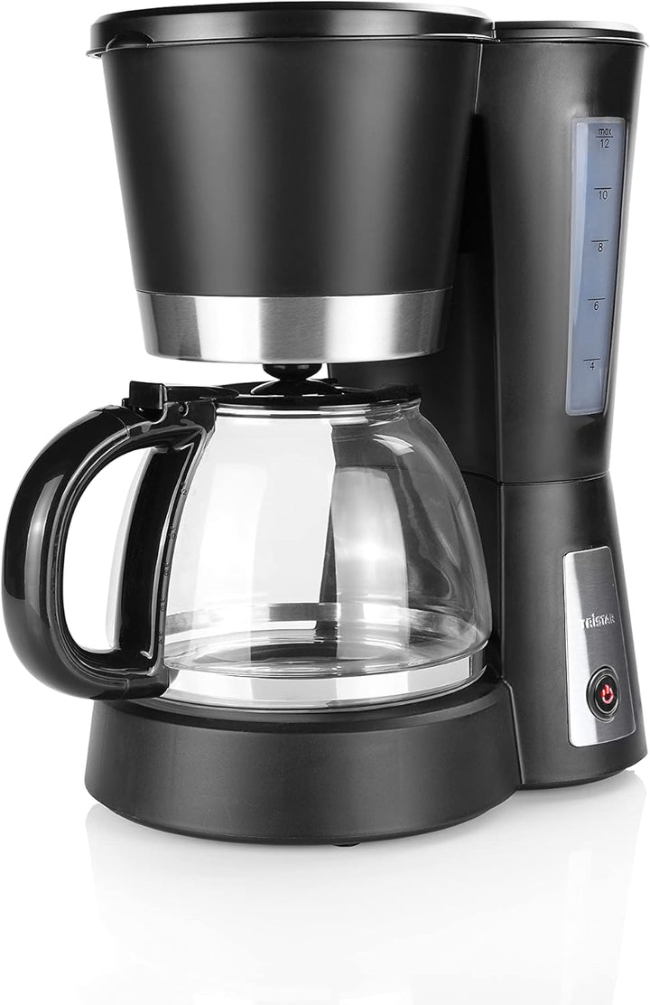 Tristar CM-1236 Kaffeeautomat – Fassungsvermögen: 1,2 l – Warmhaltefunktion, Schwarz 12 Tassen Glask