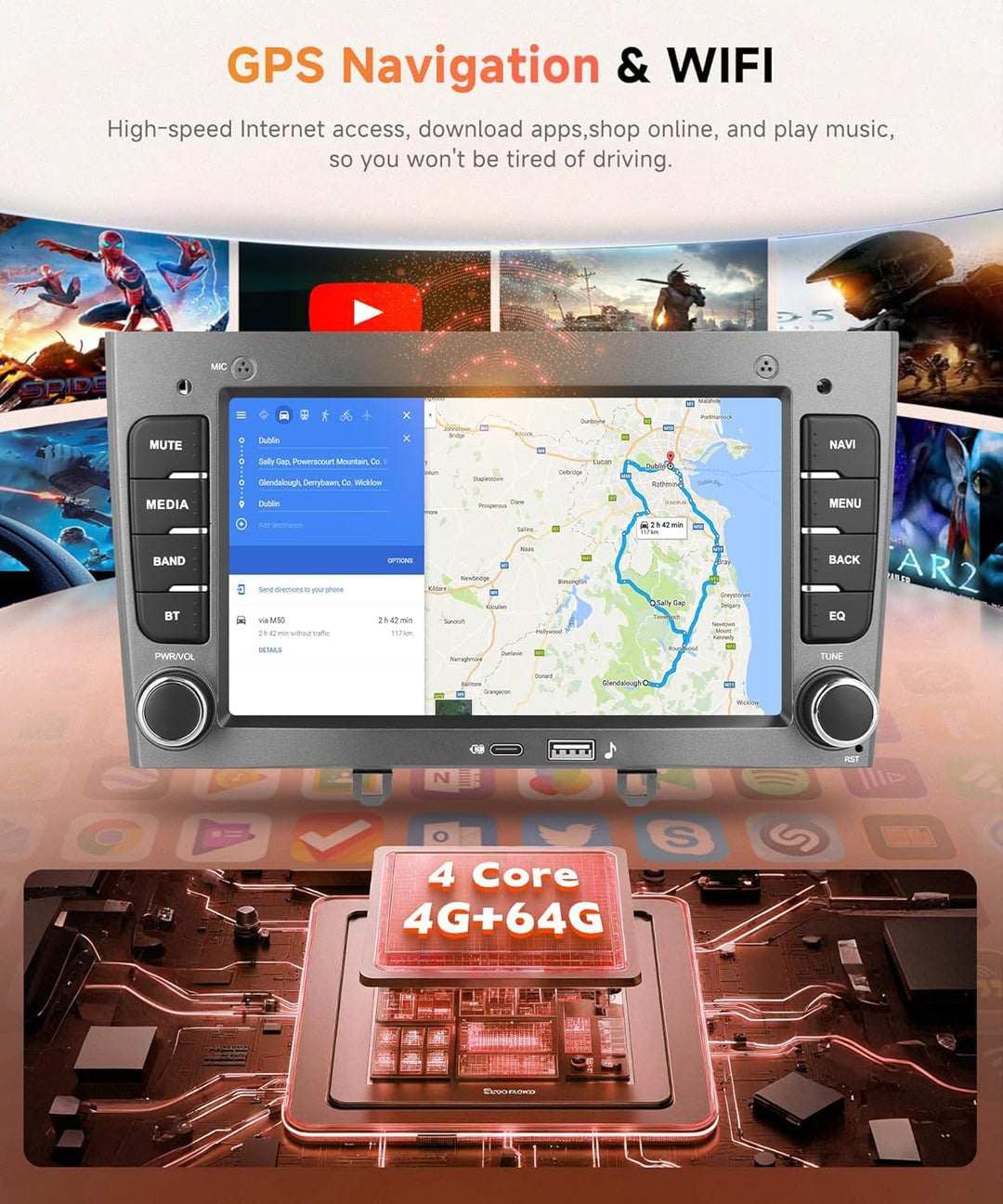 Rimoody 4G+64G Android Autoradio für Opel Astra Antara Vectra Corsa Zafira Meriva Vivara Vivaro Wire