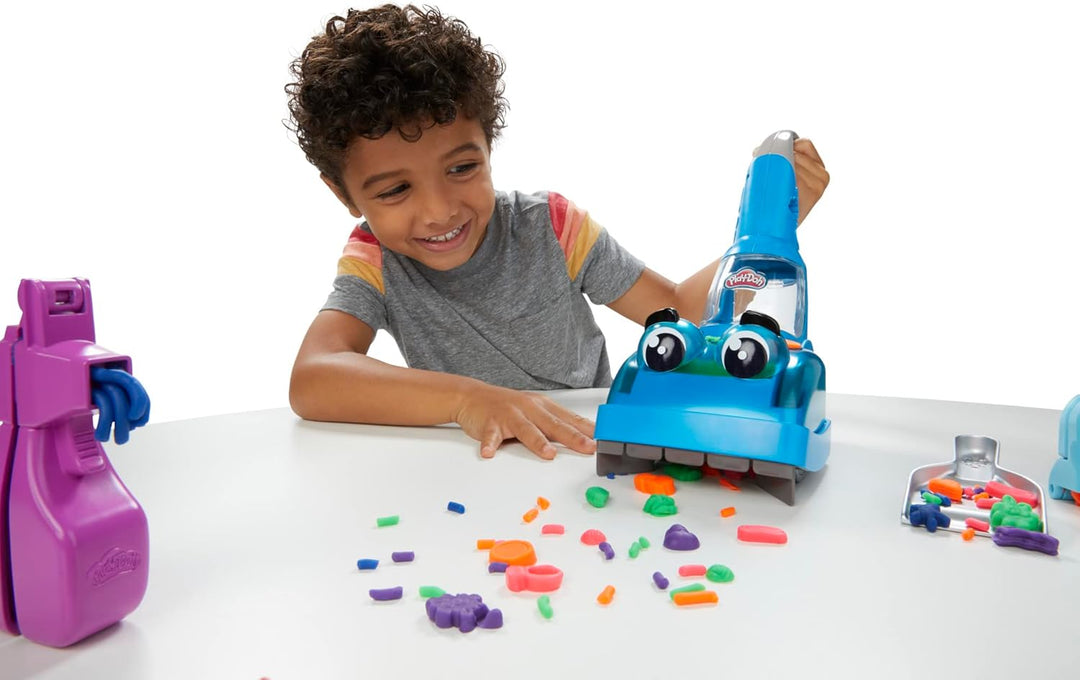 Play-Doh Zoom Zoom Vacuum and Clean Up Set mit 2 Dosen Knete und Zubehör, Bastel-Set als Weihnachtss