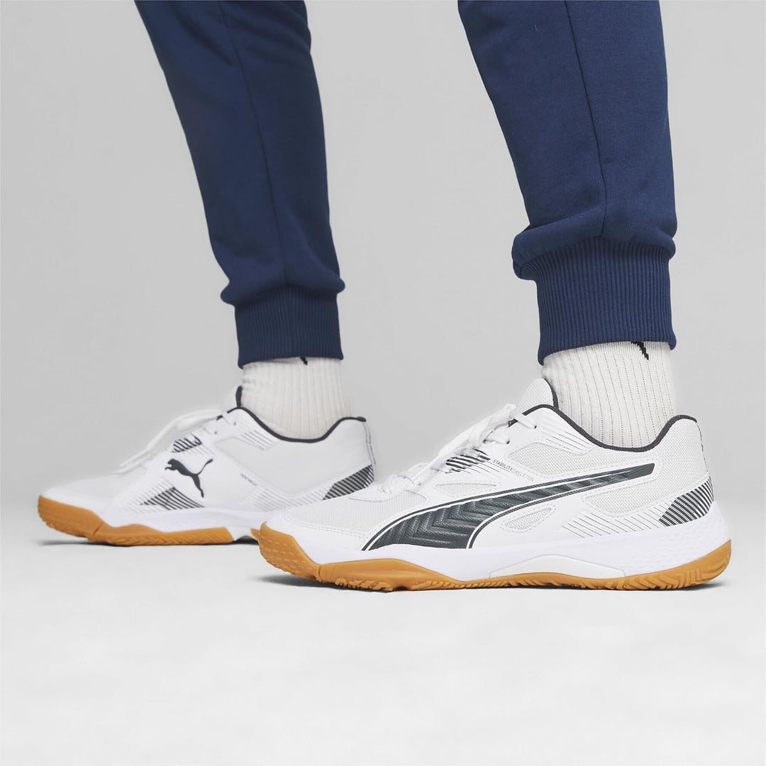 PUMA Herren Solarflash Ii Indoor Court Shoe 46 EU Puma White Shadow Gray Gum, 46 EU Puma White Shado