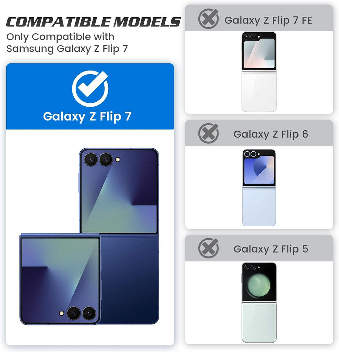 Doeshine für Samsung Galaxy Z Flip 7 Hülle [Not für Flip 7FE] mit Mag-Safe, Ständer und Displayschut