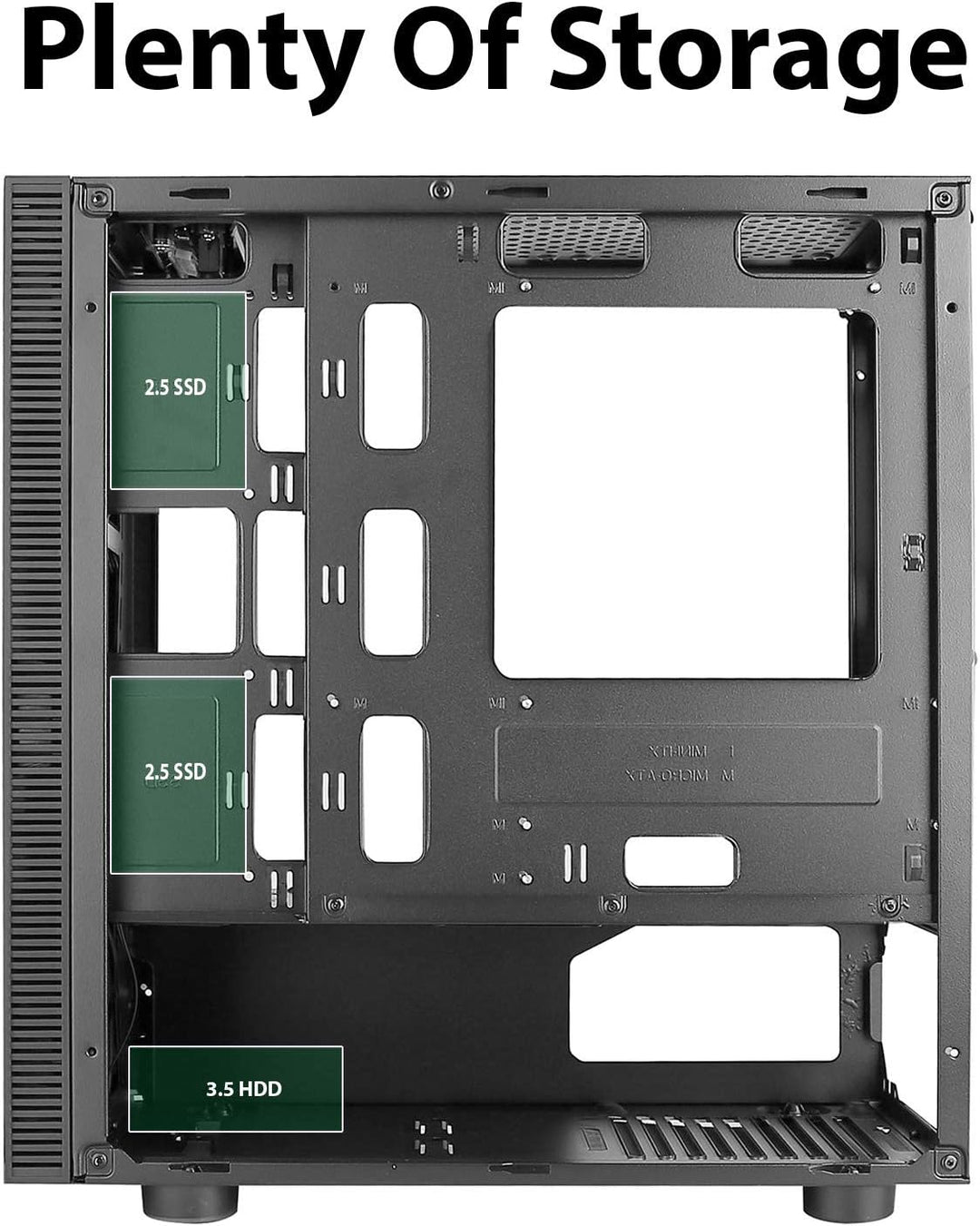 CiT Seven MATX RGB PC Gaming-Gehäuse, Micro-ATX und Mini-ITX-Unterstützung | Schwarz