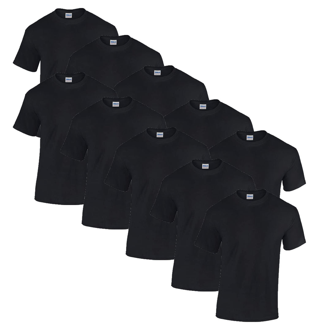 Gildan Unisex T-shirt aus Schwerer Baumwolle Mehrfarbig ,Stil G5000 T-Shirt M 10x Schwarz + 1 Hl-kau