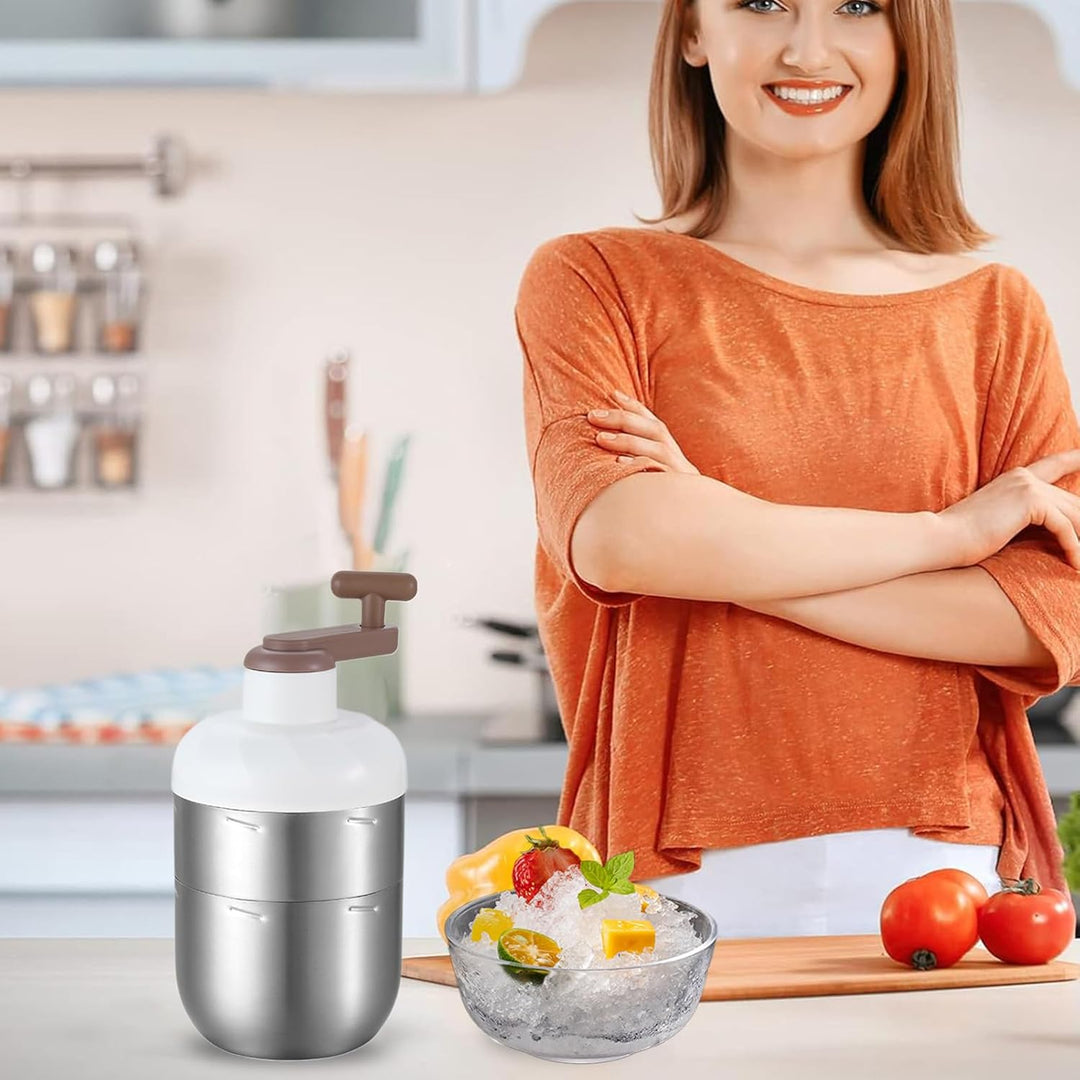 Eisraspelmaschinen,Manuelle Handkurbel Eiszerkleinerer Maschine - Schneekonemaschine Aus Edelstahl -
