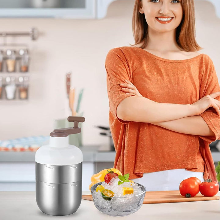 Eisraspelmaschinen,Manuelle Handkurbel Eiszerkleinerer Maschine - Schneekonemaschine Aus Edelstahl -