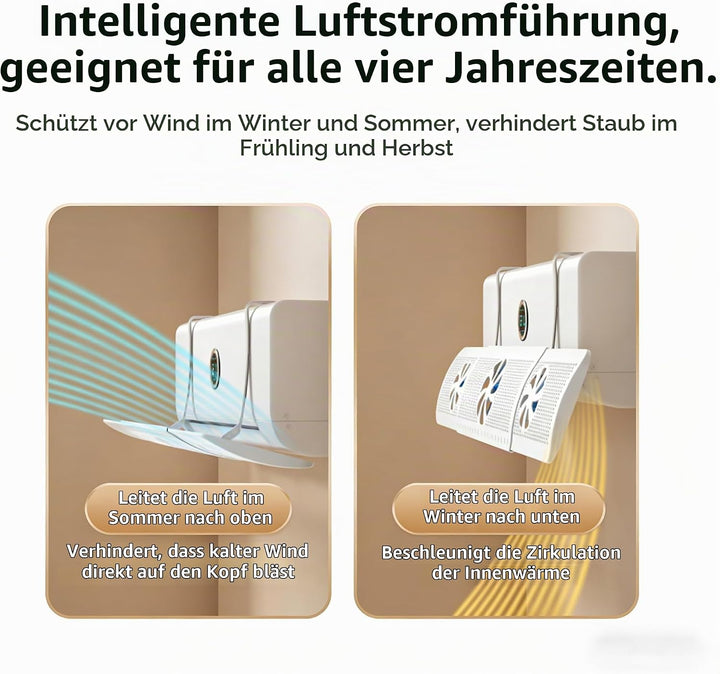 Universal Klimaanlage Windabweiser, 52-86cm Verstellbar, Anti-Direktluft Blase, Werkzeuglose Montage