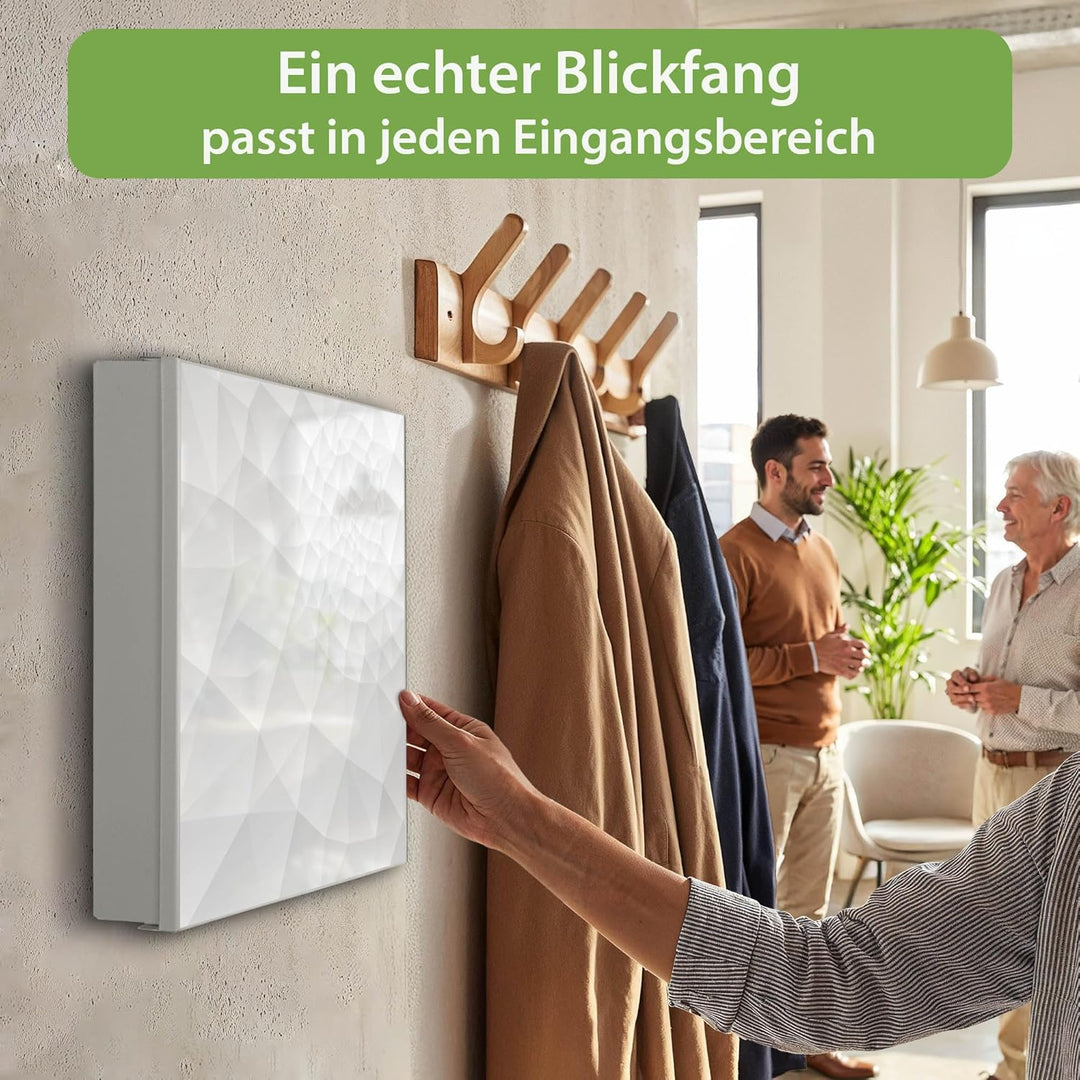 banjado Grosser Schlüsselkasten Metall - Schlüsselbox 30x30cm mit 32 Haken - Schlüsselkasten modern