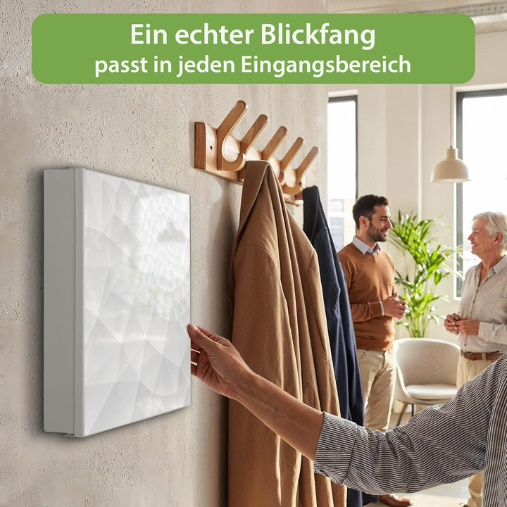 banjado Grosser Schlüsselkasten Metall - Schlüsselbox 30x30cm mit 32 Haken - Schlüsselkasten modern
