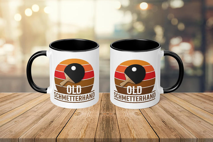 Lustige Tischtennis Tasse | Old Schmetterhand Retro Design | Geschenkidee für Ehemann, Vater, Opa Sc