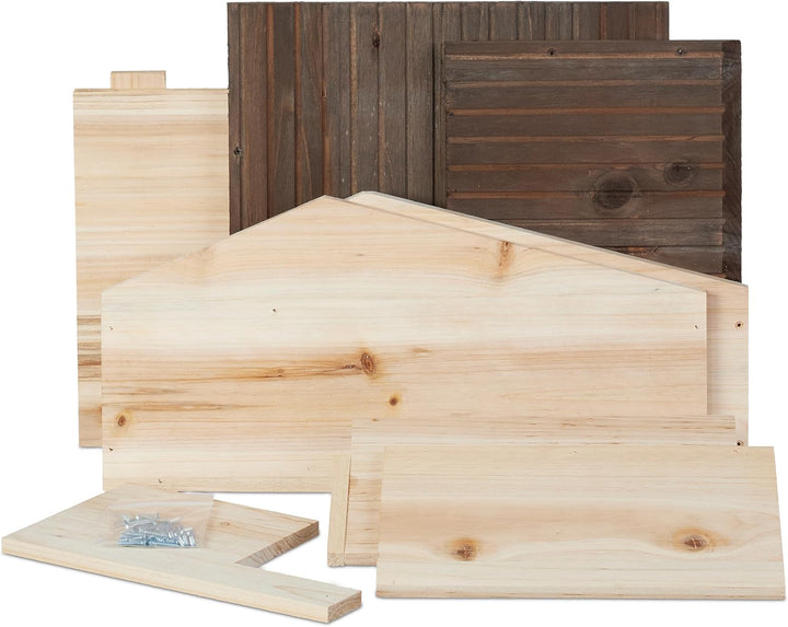 Relaxdays Igelhaus, Holz, Igelhotel mit Boden, 2 Kammern, Winterquartier für Igel, Garten, HBT: 24x4