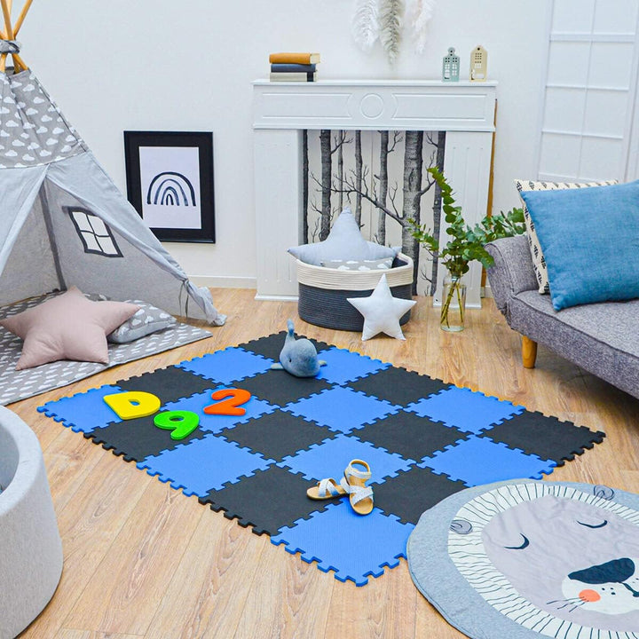 LittleTom 18 Teile Spielmatte Baby ab Null - 30x30 Schaumstoff Puzzlematte Kinder Isomatte Baby Spie