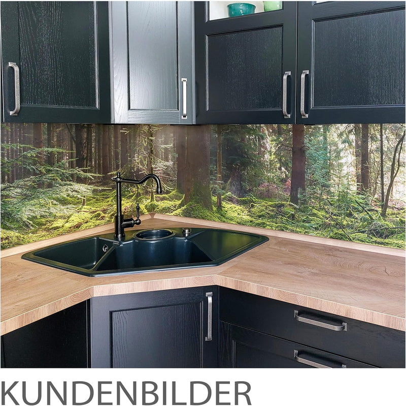 StickerProfis Küchenrückwand selbstklebend Glasoptik - MOOSGRUND - 1.8mm, Versteift, alle Untergründ