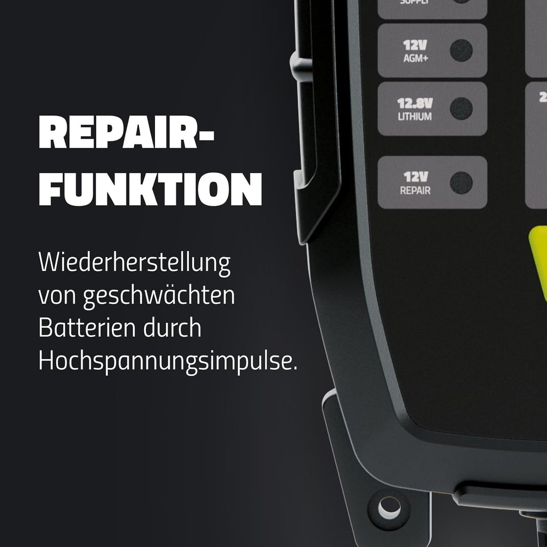 intAct ChargeBox Ladegerät für Starter- und Versorgerbatterien | 7,5A Batterieladegerät für 12V und