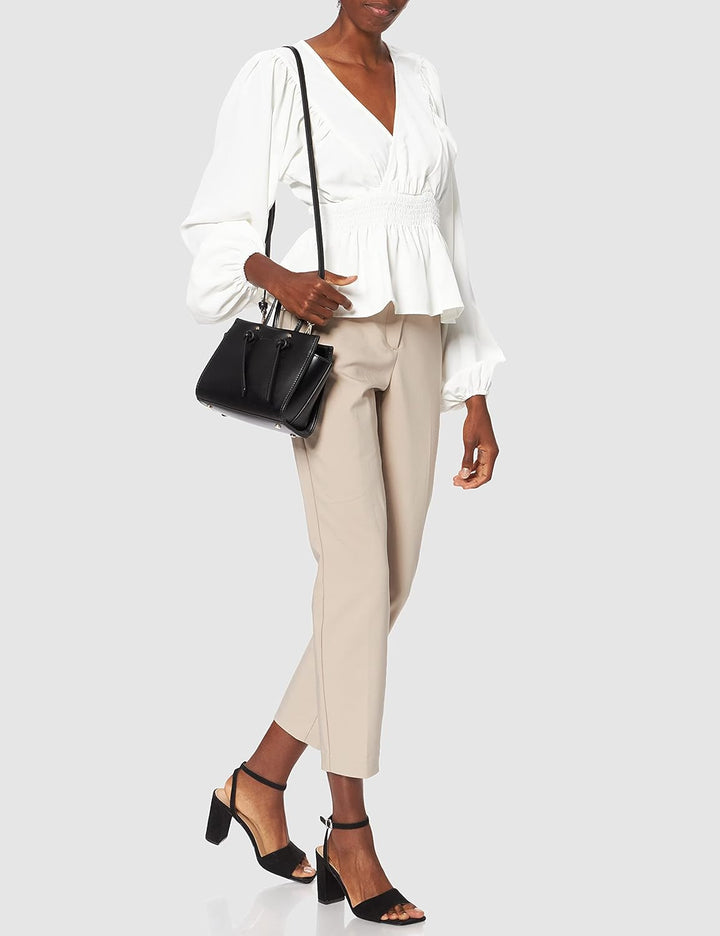 NA-KD Damen Smocked Waist Blouse Bluse 44 Beige, 44 Beige