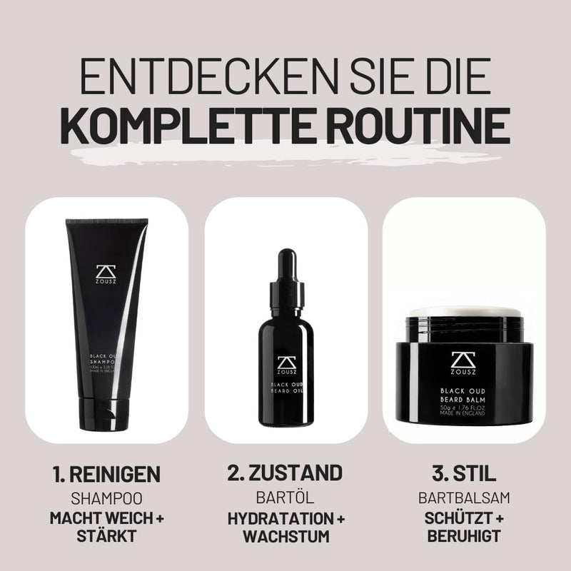 ZOUSZ Black Oud Bartöl für Männer, Feuchtigkeitscreme und Spülung für den Bart, nicht fettendes äthe