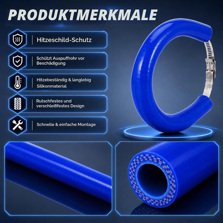52 cm/20,47" Motorrad Auspuff Schutzring,Universeller Verstellbarer Auspuff Schutz Hitzeschutz Auspu