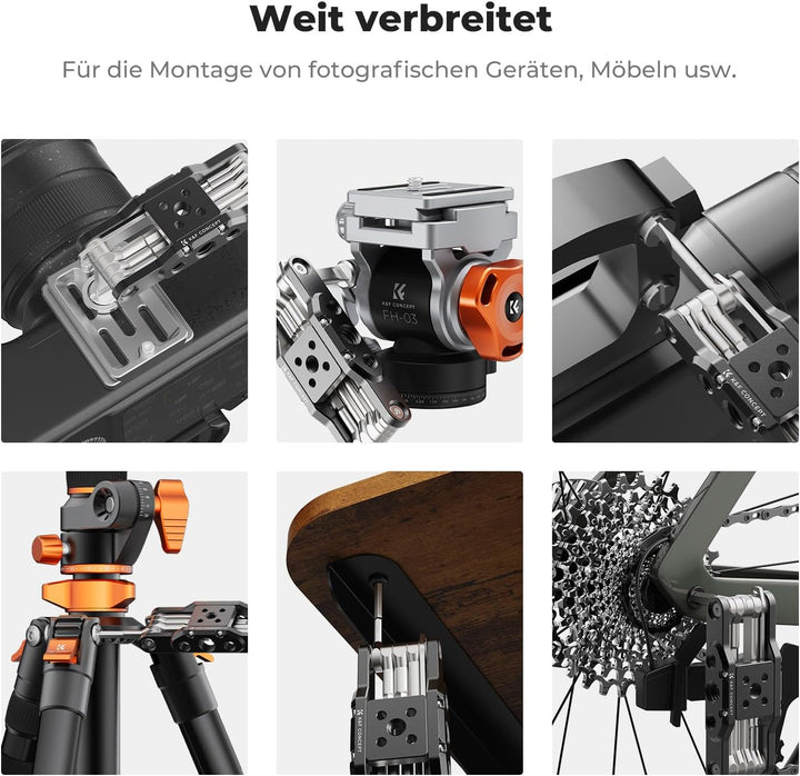 K&F CONCEPT 10-in-1 Kamera Multitool Werkzeug mit Schraubendreher und Schraubenschlüssel,Faltbarer W