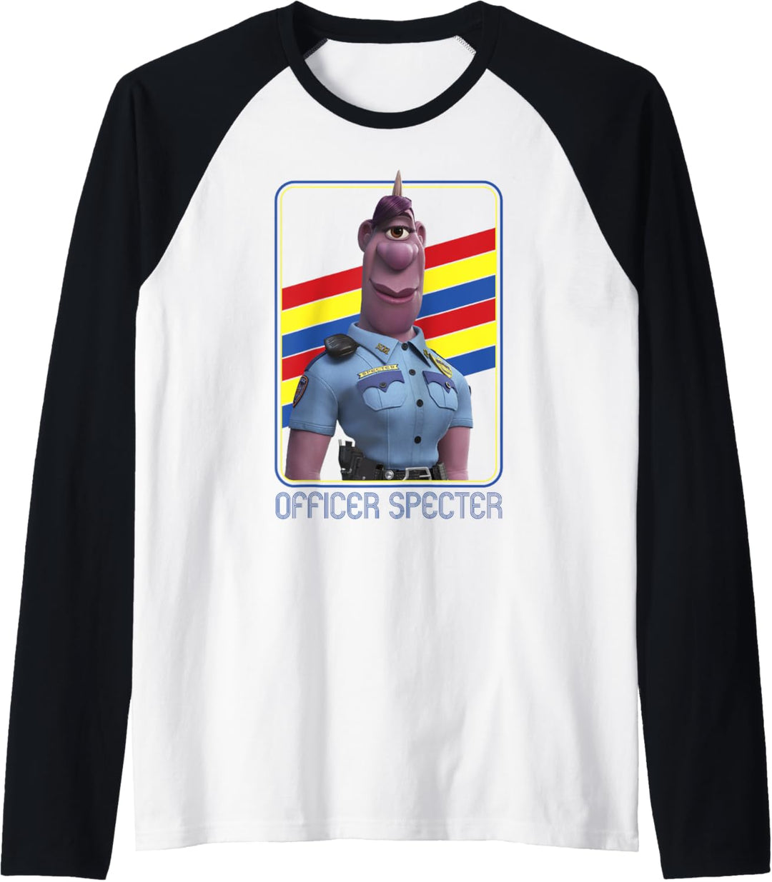 Disney Pixar Onward Officer Specter Retro Rainbow Portrait Raglan