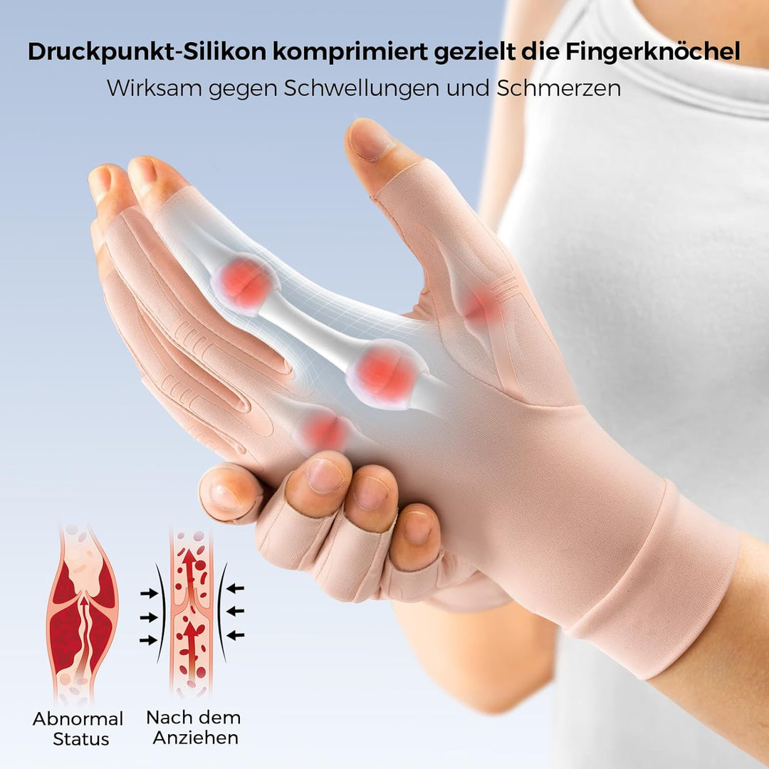 FREETOO Arthrose Handschuhe Damen Herren, Fingerlose Kompressionshandschuhe | Warme Kompression Ruts