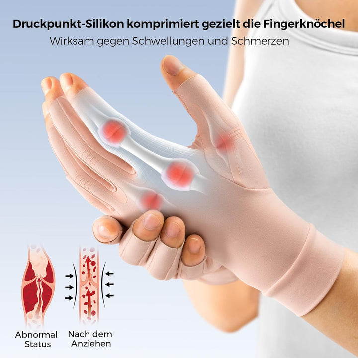 FREETOO Arthrose Handschuhe Damen Herren, Fingerlose Kompressionshandschuhe | Warme Kompression Ruts