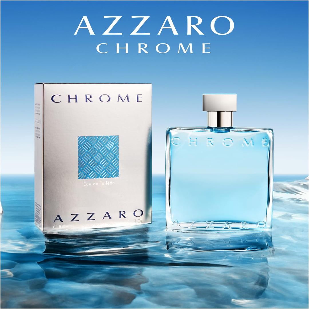Azzaro Chrome, Parfüm für Herren, Eau de Parfum, Frischer und zitrischer Duft mit Bergamotte, Tannen