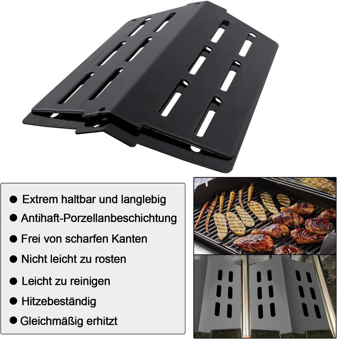 7620 Hitzereflektor & 44,5CM Flavorizer Bar für Weber Genesis 300 Series,Brennerabdeckung für Weber