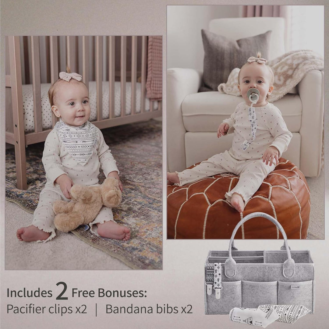 PUTSKA Windelorganizer Baby Windelcaddy Filztasche tragbar mit verstellbaren Fächern | Ultra Mobile