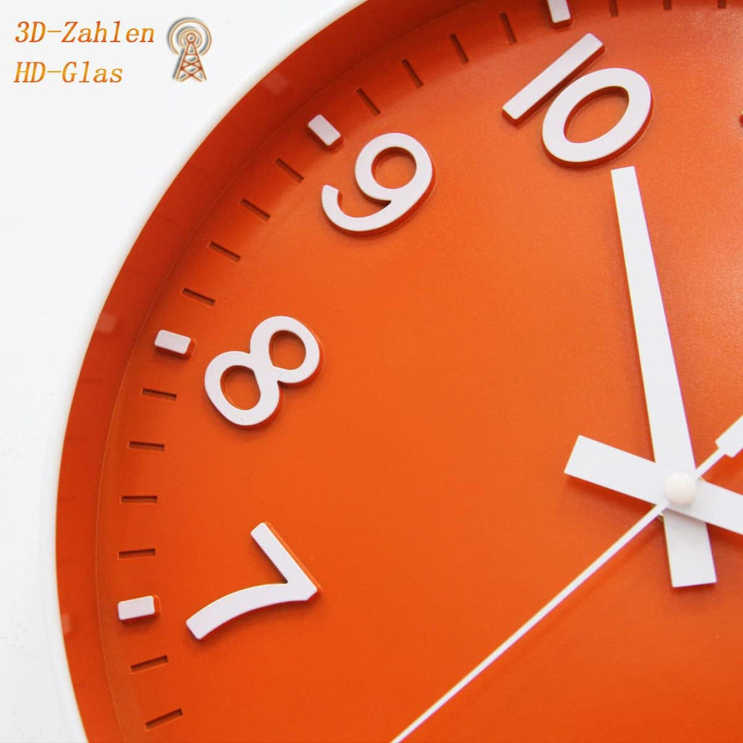 HZDHCLH Funkuhr 30 cm Grosses Ziffernblatt Wanduhr Geräuschlos,Geeignet für Schule, Zuhause, Wanddek