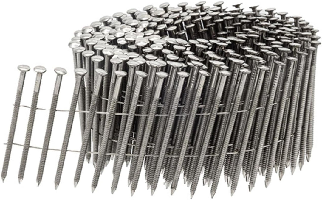 Coilnägel - 2,5x55mm, 9.000 Stück, Ringnägel für Druckluft-Nagler, Ring/Rostfrei Stahl/Linsenkopf, f