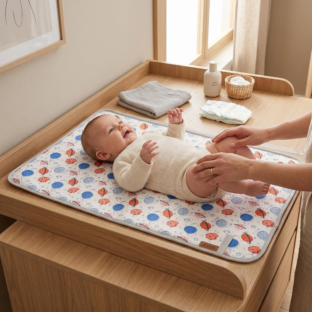 Hamur Home Tragbare Wickelunterlage Wasserdichte 40 x 70 cm 3er Set, Wiederverwendbare Baby Wickelau