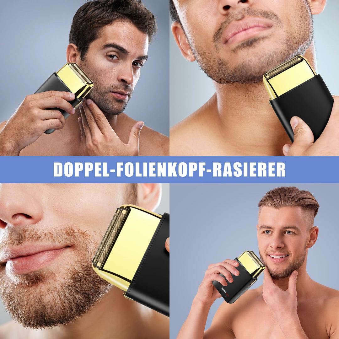 HIENA PRO folienrasierer herren,rasierer elektrisch Zero Gap skin Kabelloser,wiederaufladbarer Reise