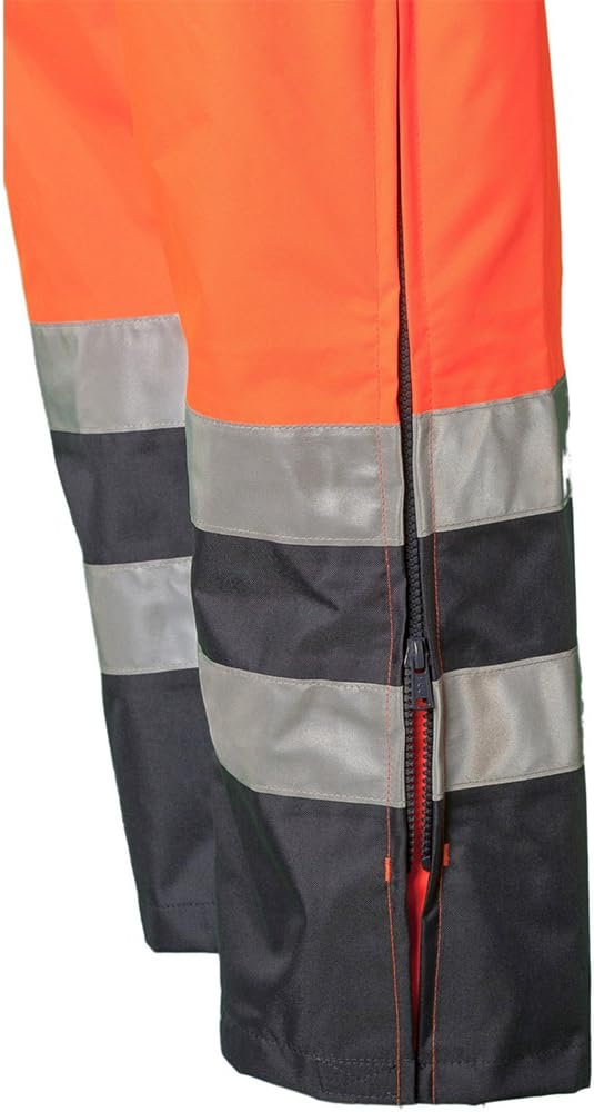 Planam Unisex Warnschutz Rain Trousers High Visible Size M in Yellow XL Orange, Marine, XL Orange, M