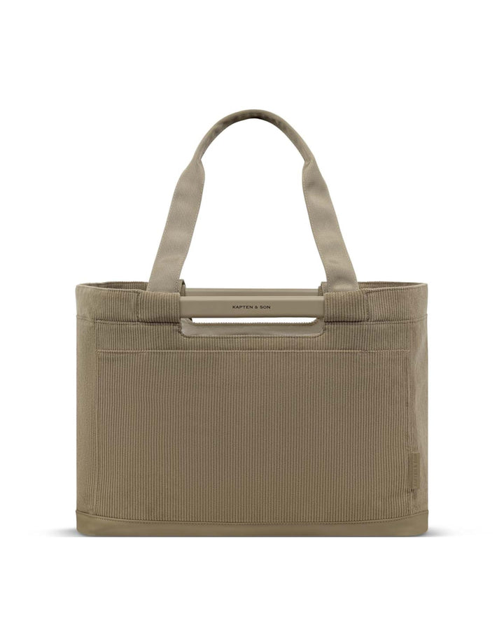 Kapten & Son Vaasa Einkaufskorb faltbar Cord Dusty Khaki 25 L | Korb Kord Grün | Inklusive Einkaufsw