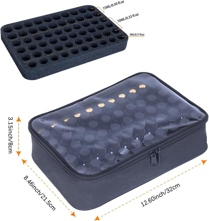 ätherische Öle Tragetasche hält 60 Gitter für 1-3ML Rollenflaschen 5ml, 10ml, 15ml Flaschen Aufbewah