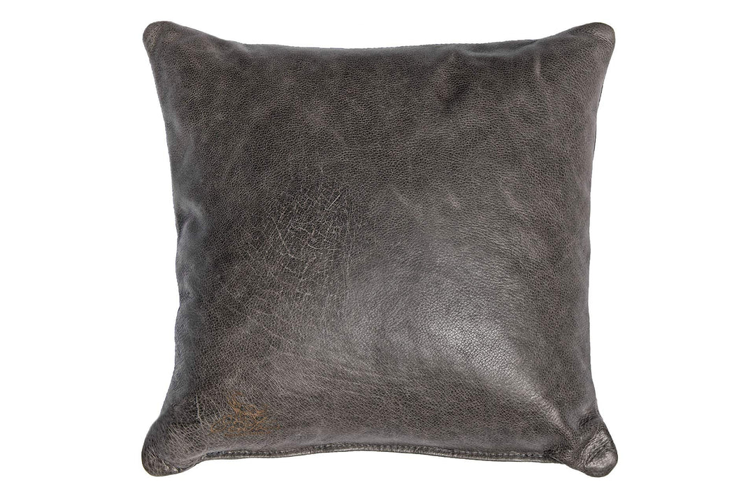 Centaur - Deko Lederkissen 40 x 40 cm für Sofa oder Schlafzimmer basaltgrau - Echt Leder Kissen Echt