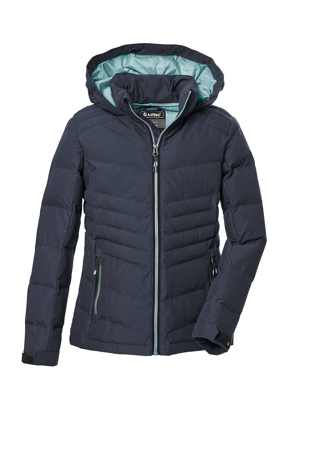 Killtec Mädchen Kow 166 Grls Qltd Jckt Steppjacke mit Kapuze 140 Schwarz, 140 Schwarz