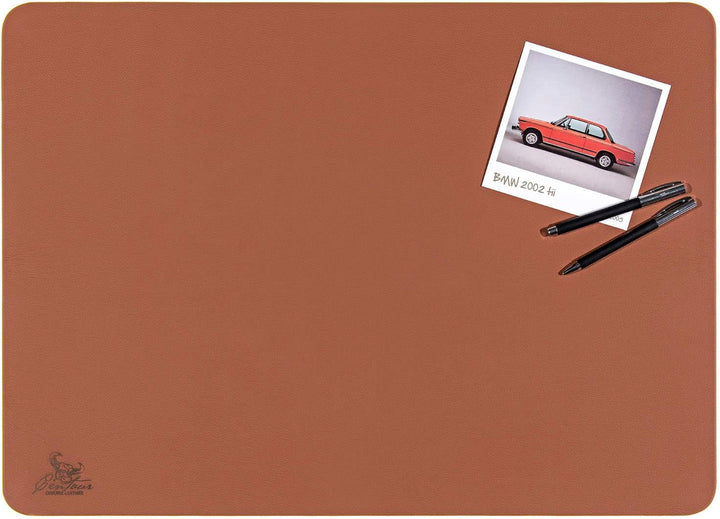 Centaur - Hochwertige Leder Schreibtischunterlage - Cognac Braun 40x60 cm - ideal für Büro und Zuhau