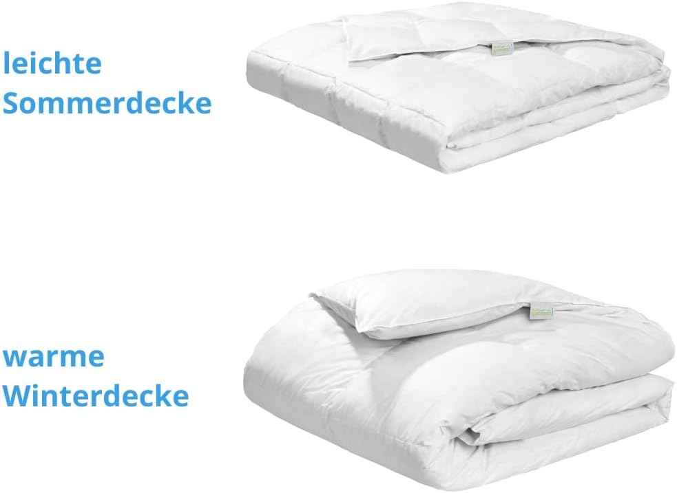 Bodyprotect leichte Daunendecke, Sommerdecke 100% neuen Daunen (60%) &amp; Federn (40%), Kassettendecke,