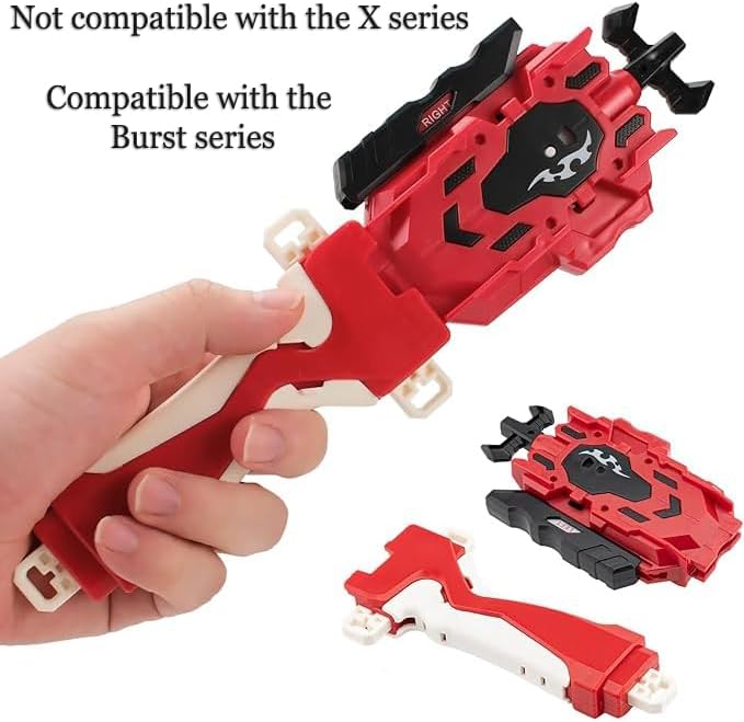 2 Burst Kampfkreisel Schnur Launchers mit Griff, Battling Tops String Starter, L/R Spin DB Layer Lau
