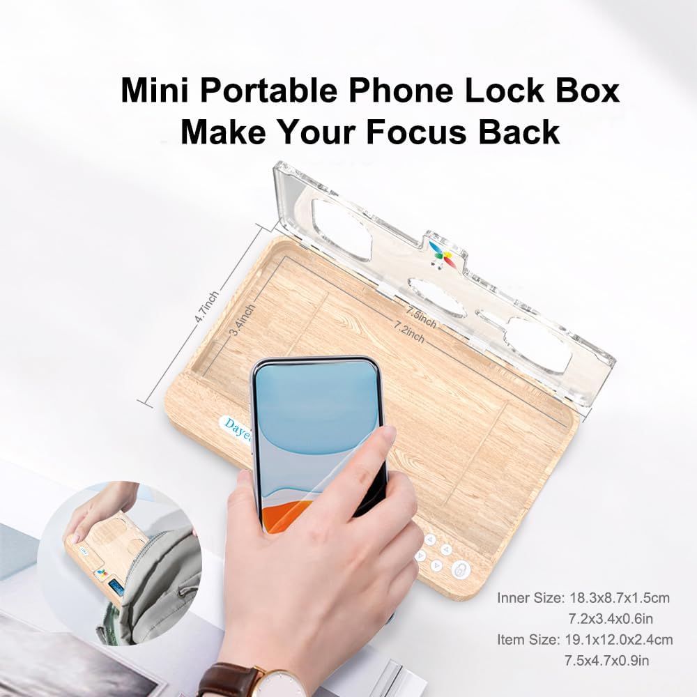 Dayear Handy Timer Box Handy Gefängnis, Handy Safe Schlossbox mit Timer Telefon Gefängnis für iPhone