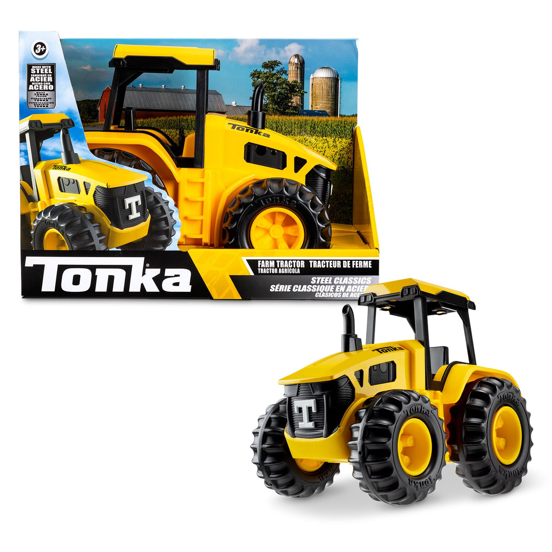 Basic Fun Tonka Steel Classics Traktor, 6222, Bauernhof-Traktor-Spielzeug, Bauernhof-Fahrzeug-Spiel